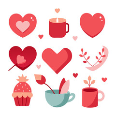 Valentines elements collections for business branding in white background