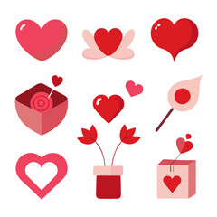 Valentines elements collections for business branding in white background