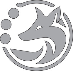 Fox animal anagram symbol logo icon design as a depiction of intelligence and agility for a growing new company
