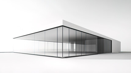 Obraz premium Minimalist glass house with large windows and contemporary design
