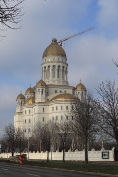 The People's Salvation Cathedral (Catedrala M&acirc;ntuirii Neamului), also known as the National Cathedral (Catedrala Națională), in Bucharest, Romania