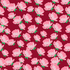 Beautiful pattern with flowers and leaf.Floral vector illustration.  