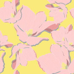 Beautiful pattern with flowers and leaf.Floral vector illustration.  