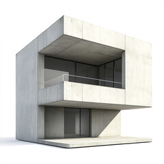 Minimalist house design with bold, compact structure and smooth concrete