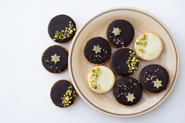 Sandwich round shaped cookies. More variation of cookies from one dough