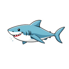 Playful Shark Clipart On Light Background, Featuring Cheerful Design.