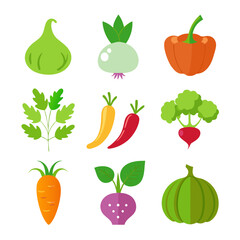 Natural vegetable elements collections Set for business branding in white background