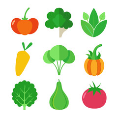 Natural vegetable elements collections Set for business branding in white background