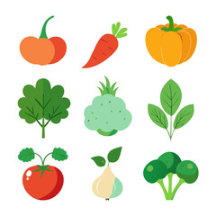 Natural vegetable elements collections Set for business branding in white background