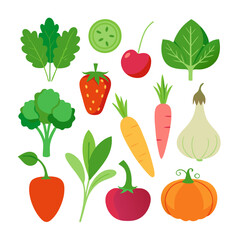 Natural vegetable elements collections Set for business branding in white background