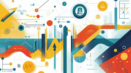 Obraz premium Info graphics digital marketing