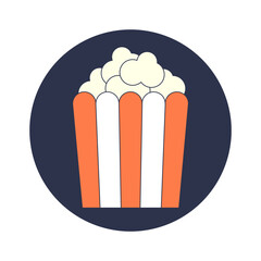 Illustration of a popcorn bucket symbolizing cinema and snacking.