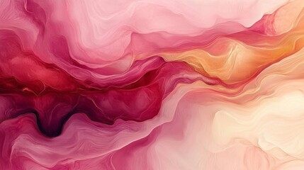 Abstract Pink and Orange Swirling Fluid Art