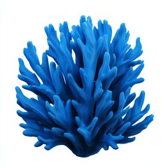 A vibrant blue coral structure, showcasing intricate branches and textures, ideal for marine-themed decor or aquarium settings.