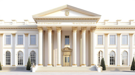 Fototapeta premium Elegant university building with luxurious architecture and columns