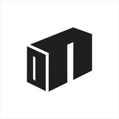 Letter Dn cuboid shape, n small letter and initial unique  and stylish logo design
