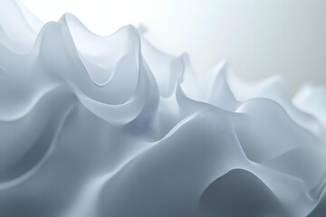 Obraz premium Abstract light gray fabric texture with soft waves and folds.