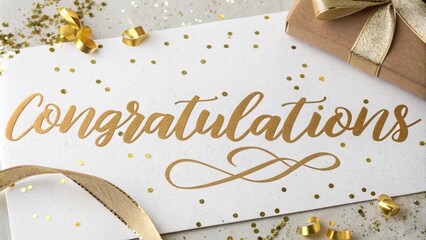 Congratulations greeting card featuring floral and leaf design, perfect for well done moments, graduation, new job, new house, exam success, celebrations, and special occasions.