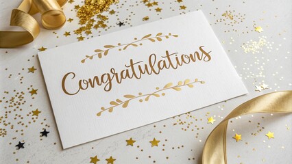 Congratulations greeting card featuring floral and leaf design, perfect for well done moments, graduation, new job, new house, exam success, celebrations, and special occasions.