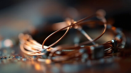 Delicate Copper Wire with a Playful Mood Representing Creativity Against a Subtle Background