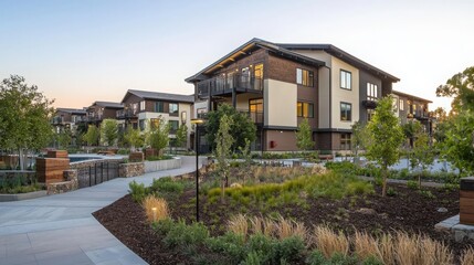 Sustainable living energy-efficient residential complex in urban environment green building design modern architecture