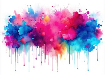 Abstract Watercolor Stain Drips Banner Design