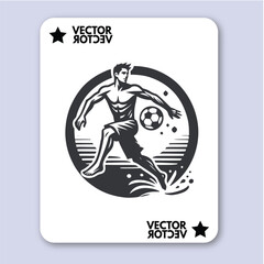 Summer season holiday. Cartoon character on the beach , Handsome man with swimming pant and play football activities design vector