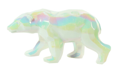 Beautiful polar bear decoration ornament with color gradients isolated on white background. Lovely items decor concept