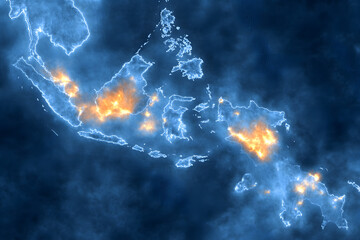 Wildfire activity detection across southeast asia satellite imagery environmental monitoring nighttime geographic analysis