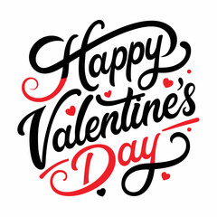 Happy Valentine's Day Typography Design For T Shirt