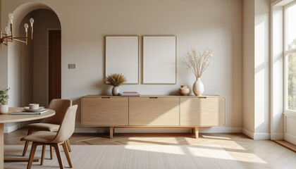 Fototapeta premium Elegant and artistic approach to unusual furniture design in a cozy dining space