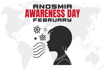 ANOSMIA AWARENESS DAY Vector Illustration background on february