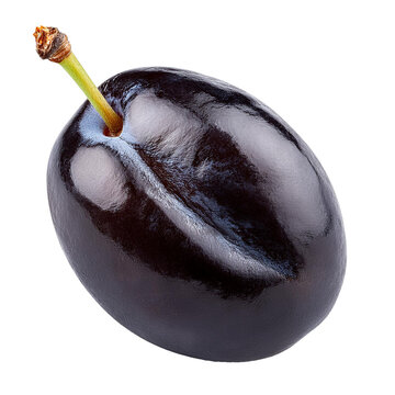 prune fruit over white, AI generated