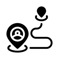 user journey map glyph icon