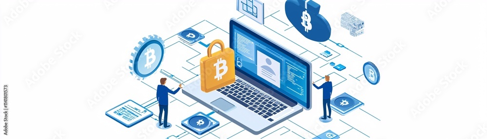 Poster a robust security system for online registration, layers of encryption visuals, dynamic and futurist
