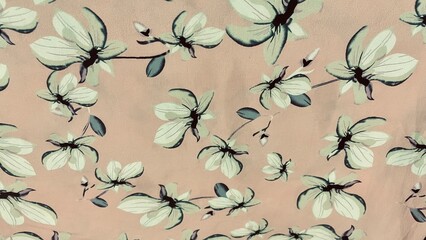 Elegant vintage floral vector pattern with ornate leaves for wallpaper and textile design