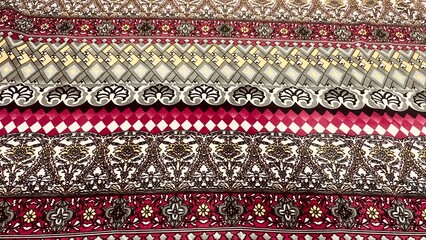 Traditional Thai Fabric Seamless Pattern with Geometric Ethnic Ornament