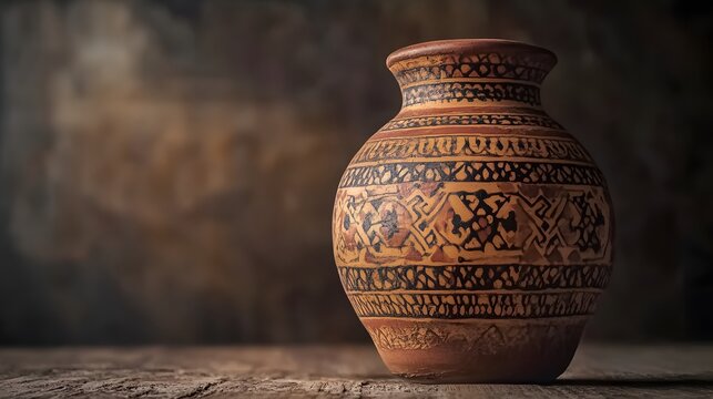 Beautifully crafted traditional clay jar with ornate patterns, showcasing the artistry of handmade ceramics