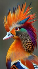 Obraz premium A colorful and vibrant bird with striking plumage and an expressive gaze.