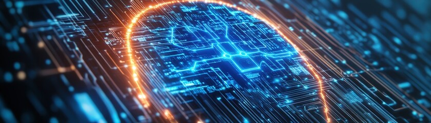 Obraz premium AI Brain Circuitry Futuristic Tech and Innovation