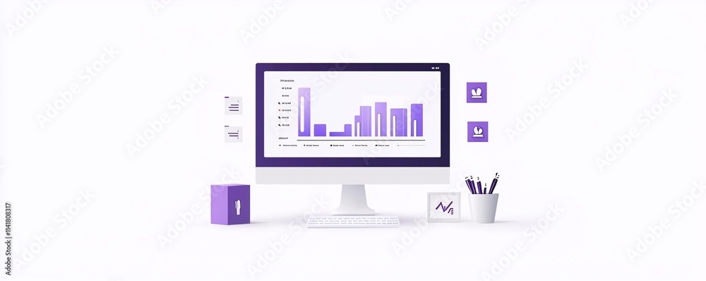 Poster a stylized dashboard with registration statistics and security insights displayed on a large monitor
