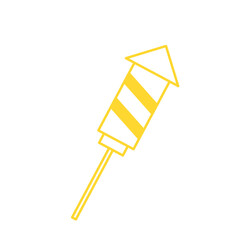 Gold Monoline New Year - Rocket Firecracker