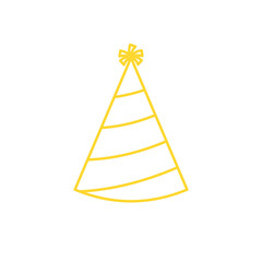 Gold Monoline New Year - Party Hat