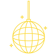 Gold Monoline New Year - Disco Ball