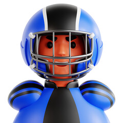 Blue Helmeted American Football Player
