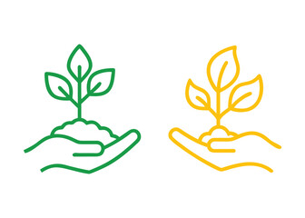 Eco-Friendly Hands Cradling Young Plants

