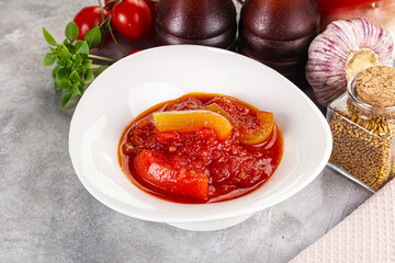 Hungarian lecho with bell pepper