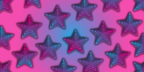 Obraz premium Seamless Patriotic Glowing Stars Abstract Background. A modern abstract background with a grid of stars shape in various shades