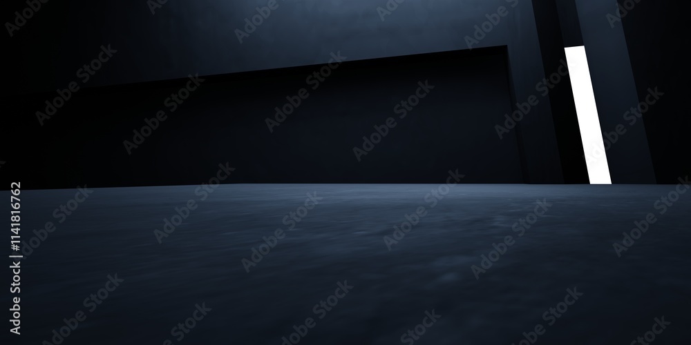 Wall mural 3d rendering of black abstract architecture modern dark background. dystopia concept. scene for adve