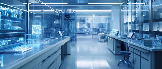 Innovative research in high-tech laboratory city science facility digital environment modern perspective advanced technology impact